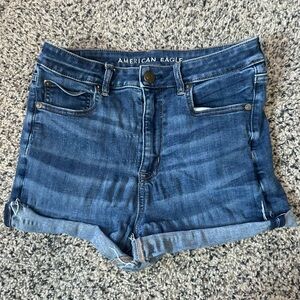 Blue American eagle high rise Jean shorts